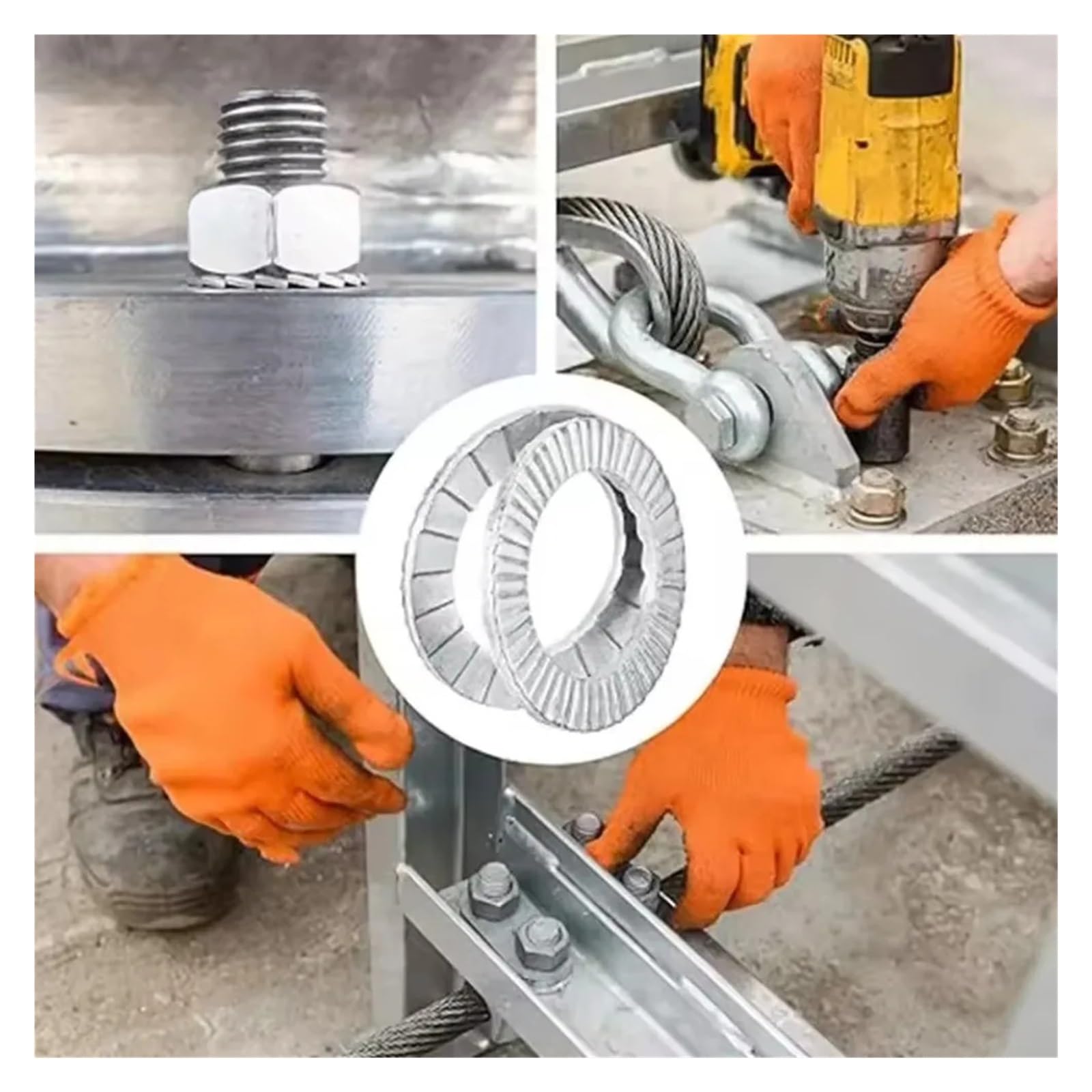 Rondelle plate Rondelles autobloquantes à Double pont en acier inoxydable 316/304, 2 à 20 pièces(316 S Steel,M12 x 10Pcs)