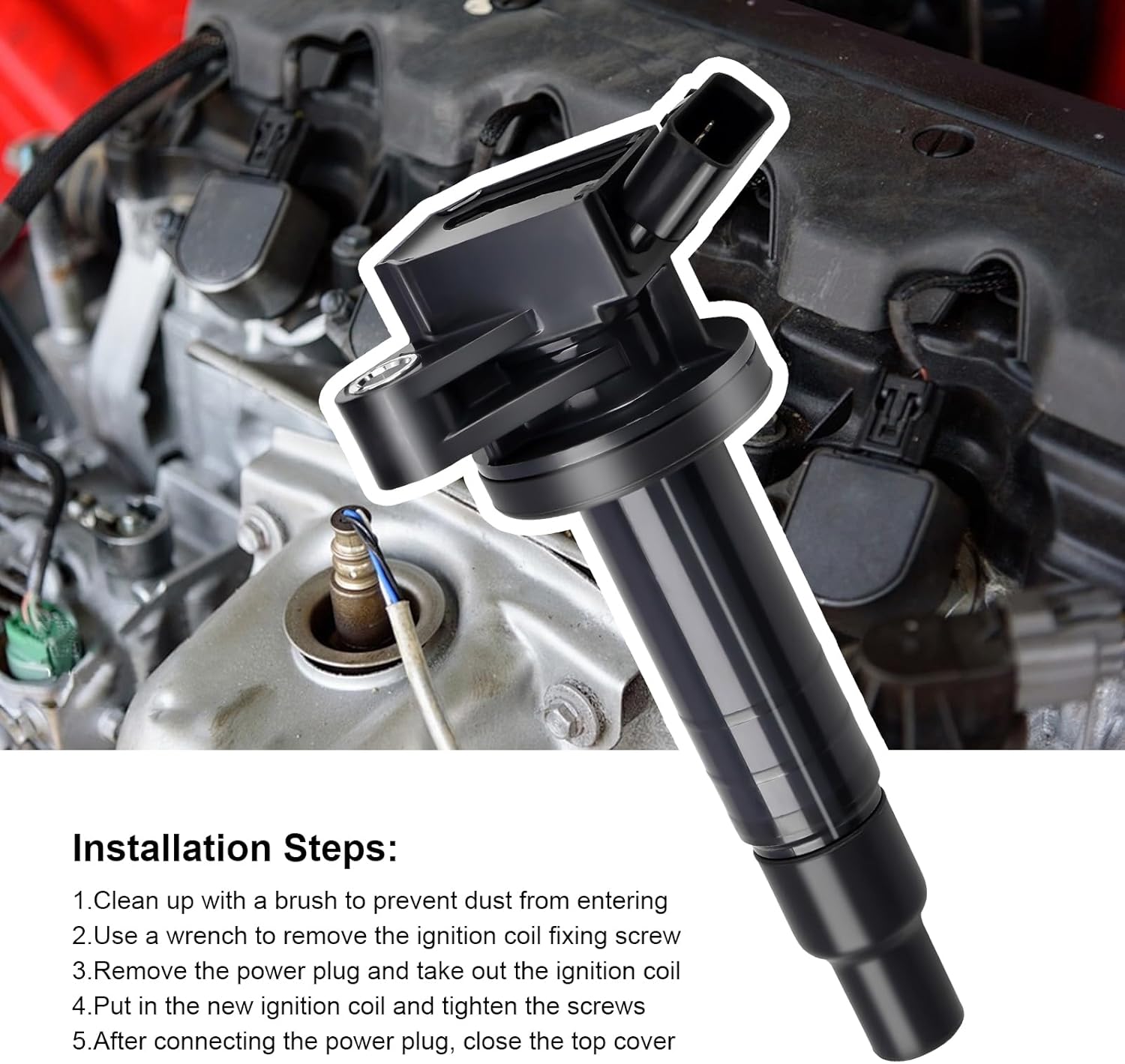 4pcs Ignition Coils & Spark Plugs Compatible with Toyota Corolla Matrix Pontiac Vibe 2000 2001 2002 2003 2004 2005 2006 2007 2008 1.8L L4 Coil Pack Replaces# UF315 UF247