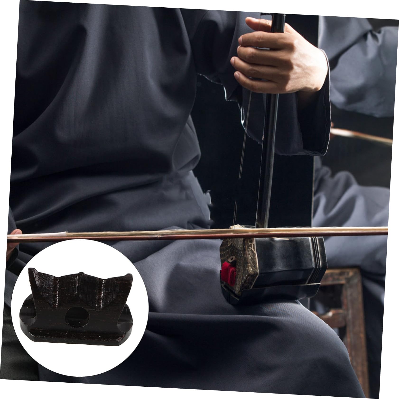 Toyvian Mini Drewniany Mostek Erhu Akcesorium Do Wymiany Dla Tradycyjnego Instrumentu Muzycznego Poprawa Jakości Dźwięku Heban