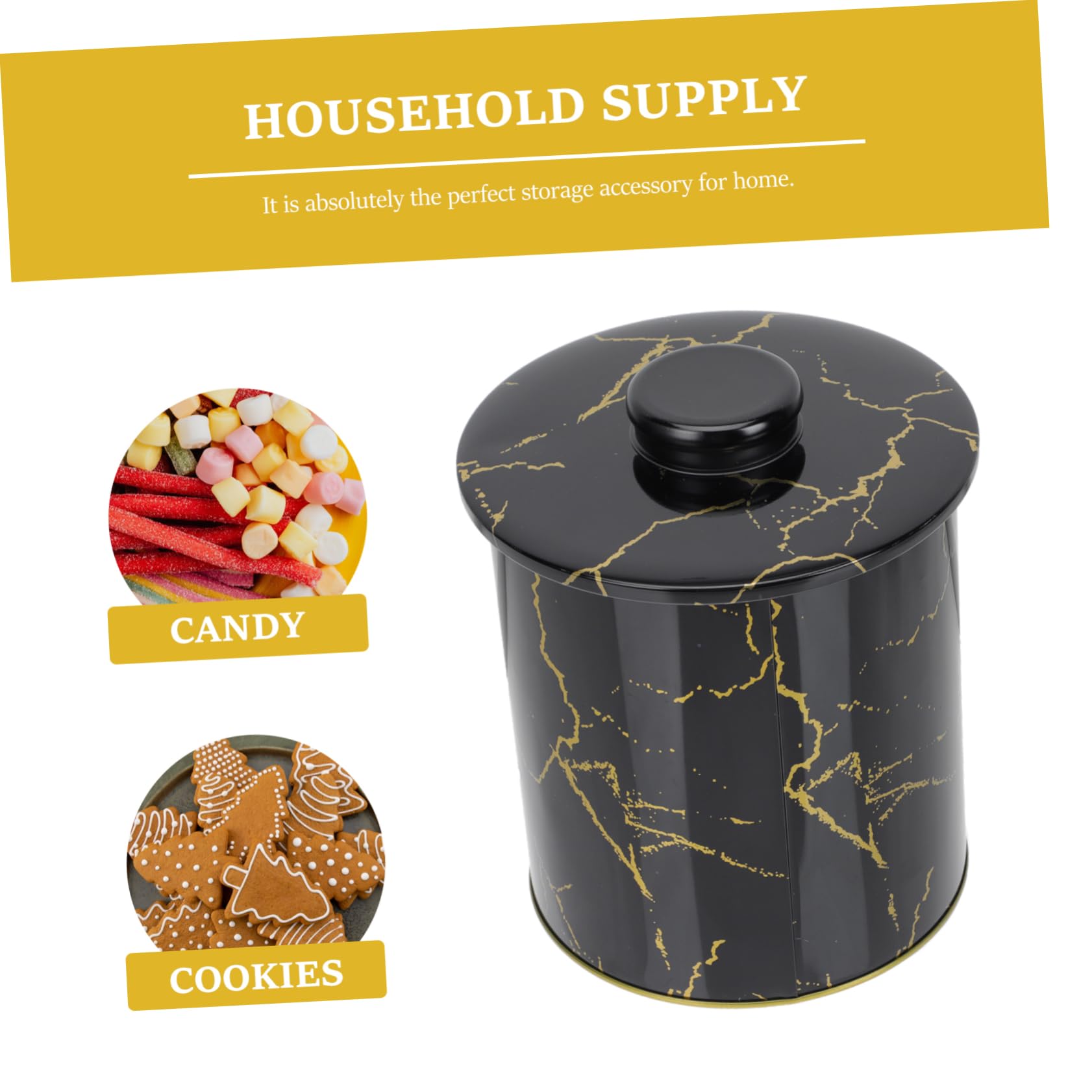 Luxshiny 2pezzi Contenitori Da Cucina Inossidabile Barattoli Per Alimentari Con Chiusura Ermetica Per Conservazione Cereali e Dolci Design Elegante Marmo Per Regali Festivi