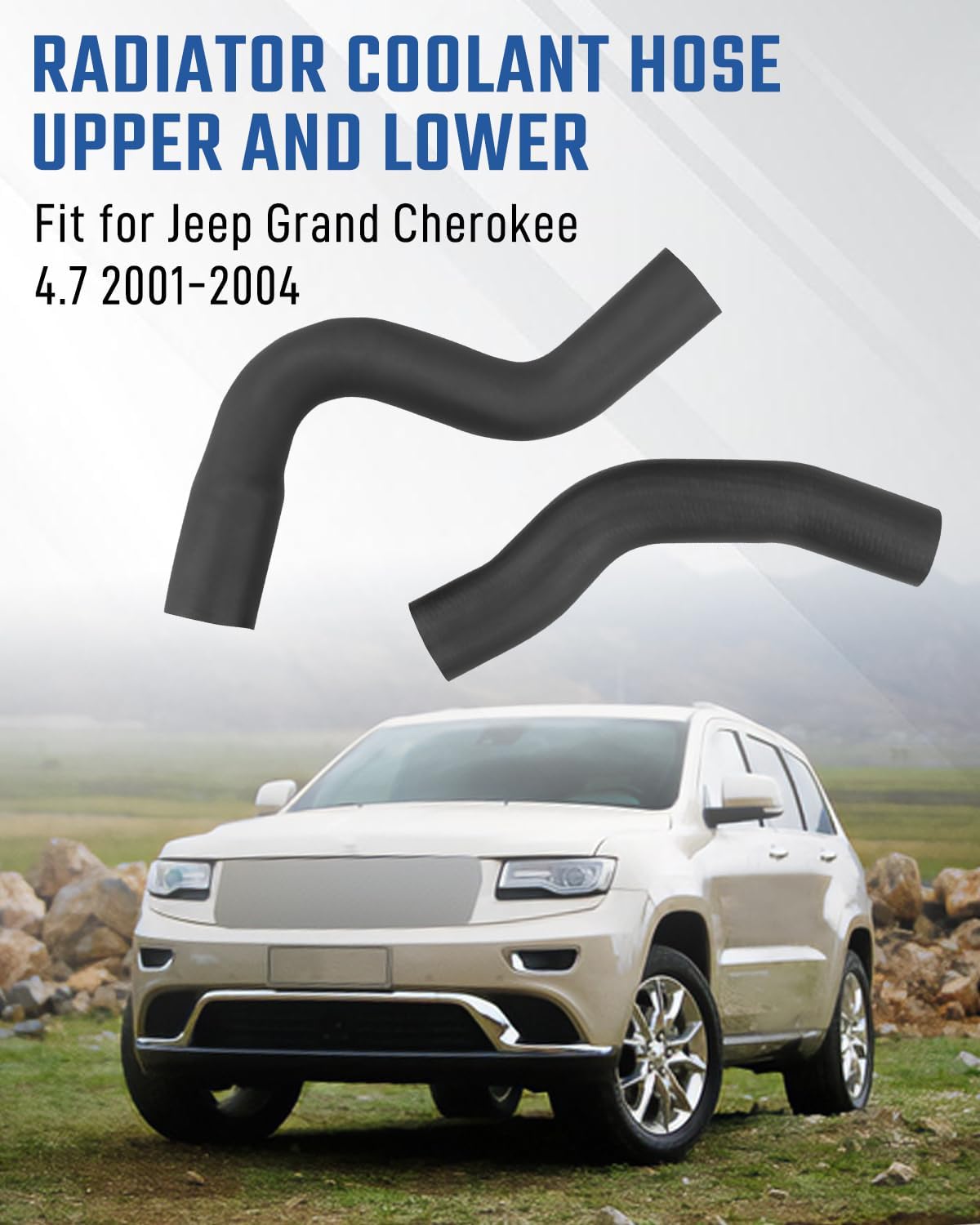 Radiator Coolant Hose Upper and Lower Fit for Jeep Grand Cherokee 4.7 2001-2004 Replace 55116792AA