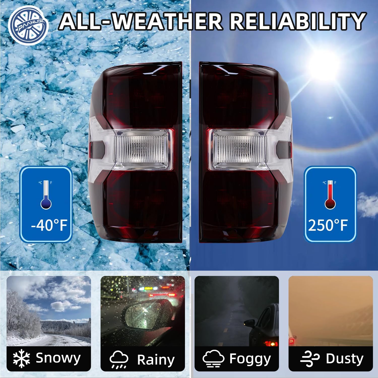 DOT SAE Approved Dark Red Tail Lights for 2022 2023 2024 Ford Maverick/Maverick Hybrid | Direct Fit Replacement Rear Lamps Pair | No Bulbs/Harness