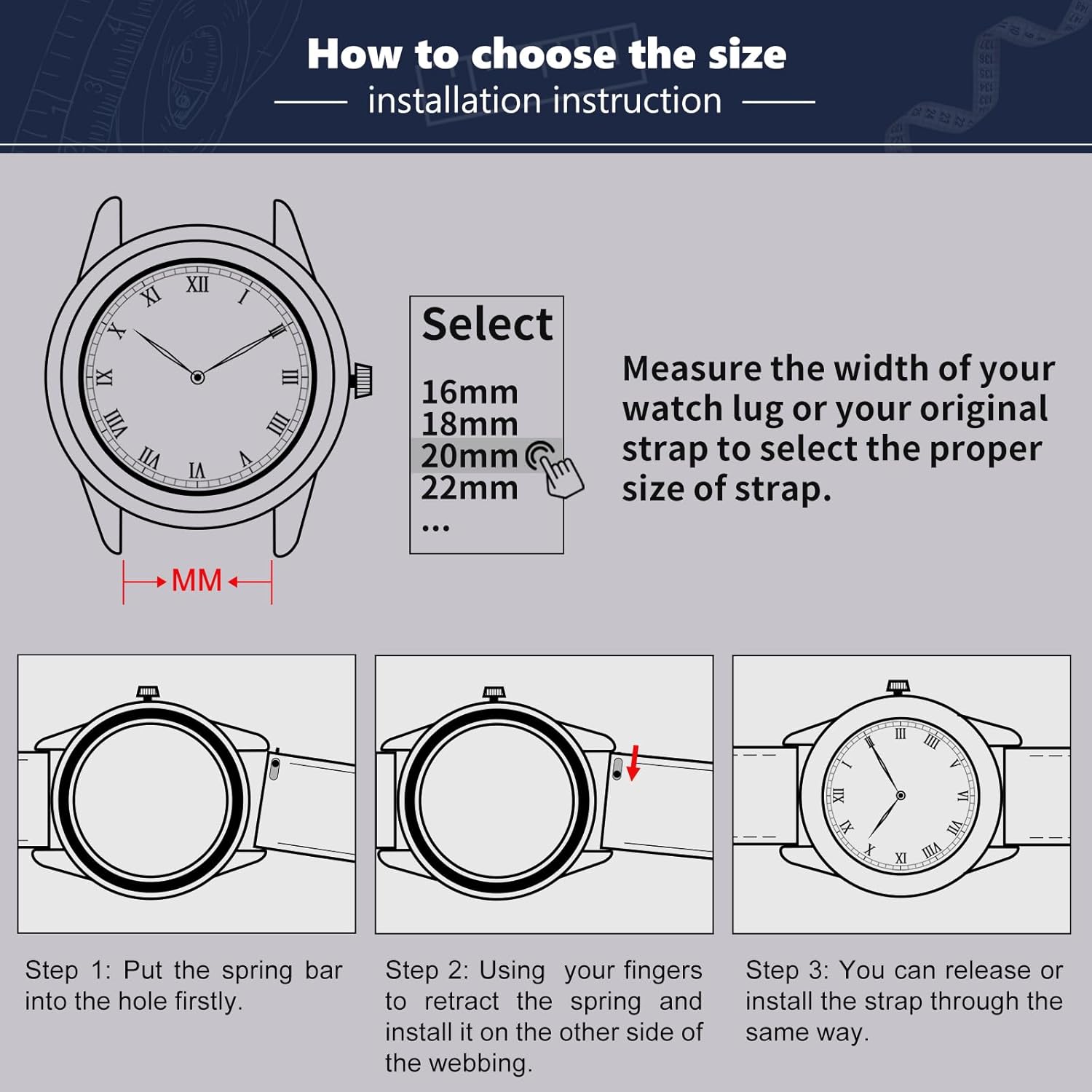 BINLUN Alligator Leather Watch Band for Men Crocodile Grain Leather Watch Straps Quick Release Replacment Genuine Classic Women Leather Watchband Black Brown Blue 18mm 19mm 20mm 21mm 22mm 24mm