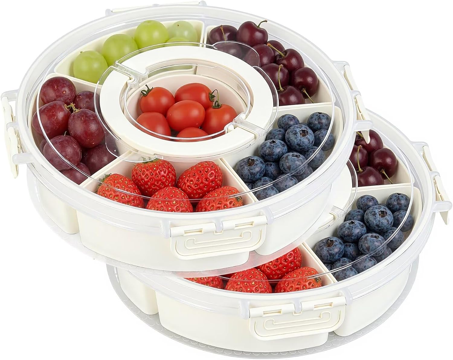 Divided Snack Tray with Lid and Handle