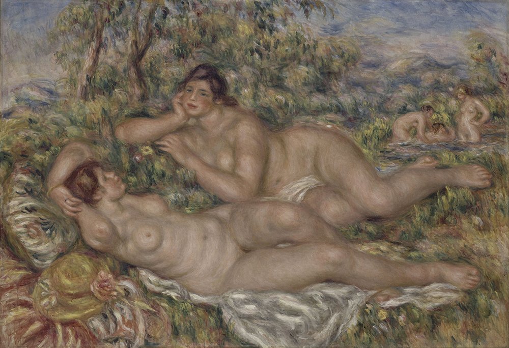 Cuadro texturizado de Las Bañistas de Renoir con marco de lujo