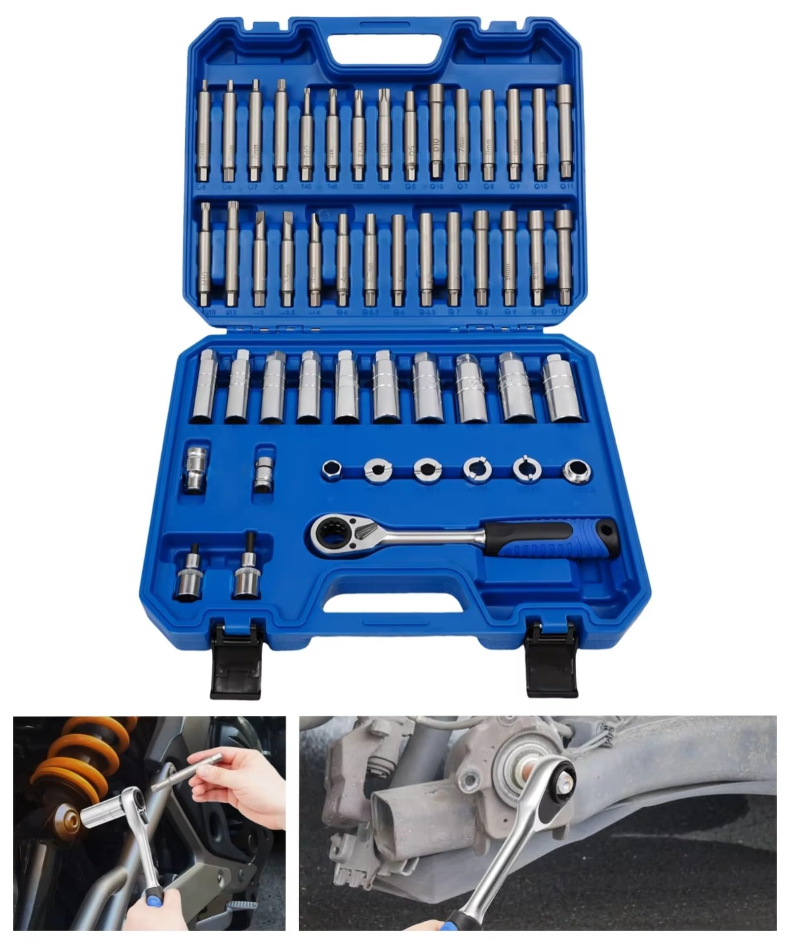 Maletín herramientas multiusos 50 Uds. Herramienta Desmontaje Tuercas Amortiguador Coche Juego Herramientas De Desmontaje De Amortiguador De Coche Para Reparación De Automóviles