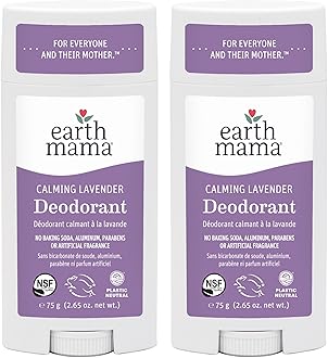 Earth Mama Calming Lavender Deodorant | Safe for Sensitive Skin, Pregnancy and Breastfeeding, Contains Organic Lavender, Calendula and Coconut Oil, Baking Soda and Aluminum Free, 2.65-Ounce (2-Pack)