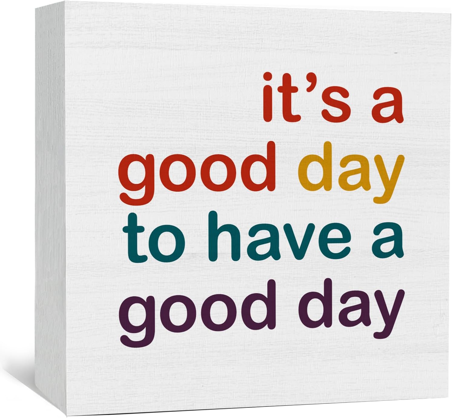 Inspirational Wooden Box Signs Desk Decor, Inspirational Gifts, It's a Good Day to Have a Good Day Motivational Wooden Signs Desk Decorations for Home Bedroom Tabletop Shelf Wall, 5x5in