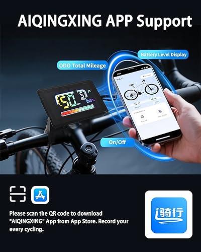 Miniatura 5 de Pantalla Ebike, protocolo UART N 2, conexión inalámbrica de aplicación para computadora de ciclismo LCD colorida, con puerto de carga USB, pantalla