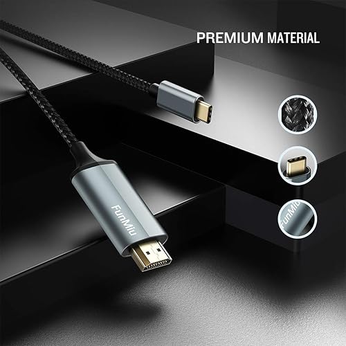Miniatura 2 de Cable USB C a HDMI, 4K, alta velocidad, cable USB tipo C a HDMI para oficina en casa, compatible con Thunderbolt 34 para MacBook ProAir 2020, iPad