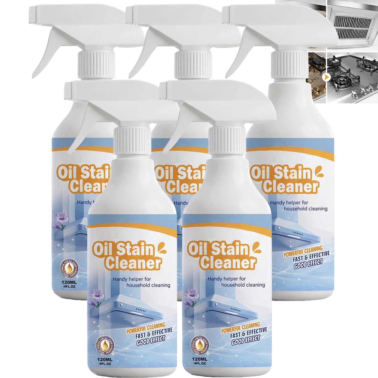 Heavy Duty Kitchen Degreaser Spray, Allzweck-Schaumreiniger, Backofen Herd oben Gas Grill BBQ Reiniger, Fett Öl Fleck Entferner, Multi Surface Cabinet Floor Cleaner, (5 stücke)