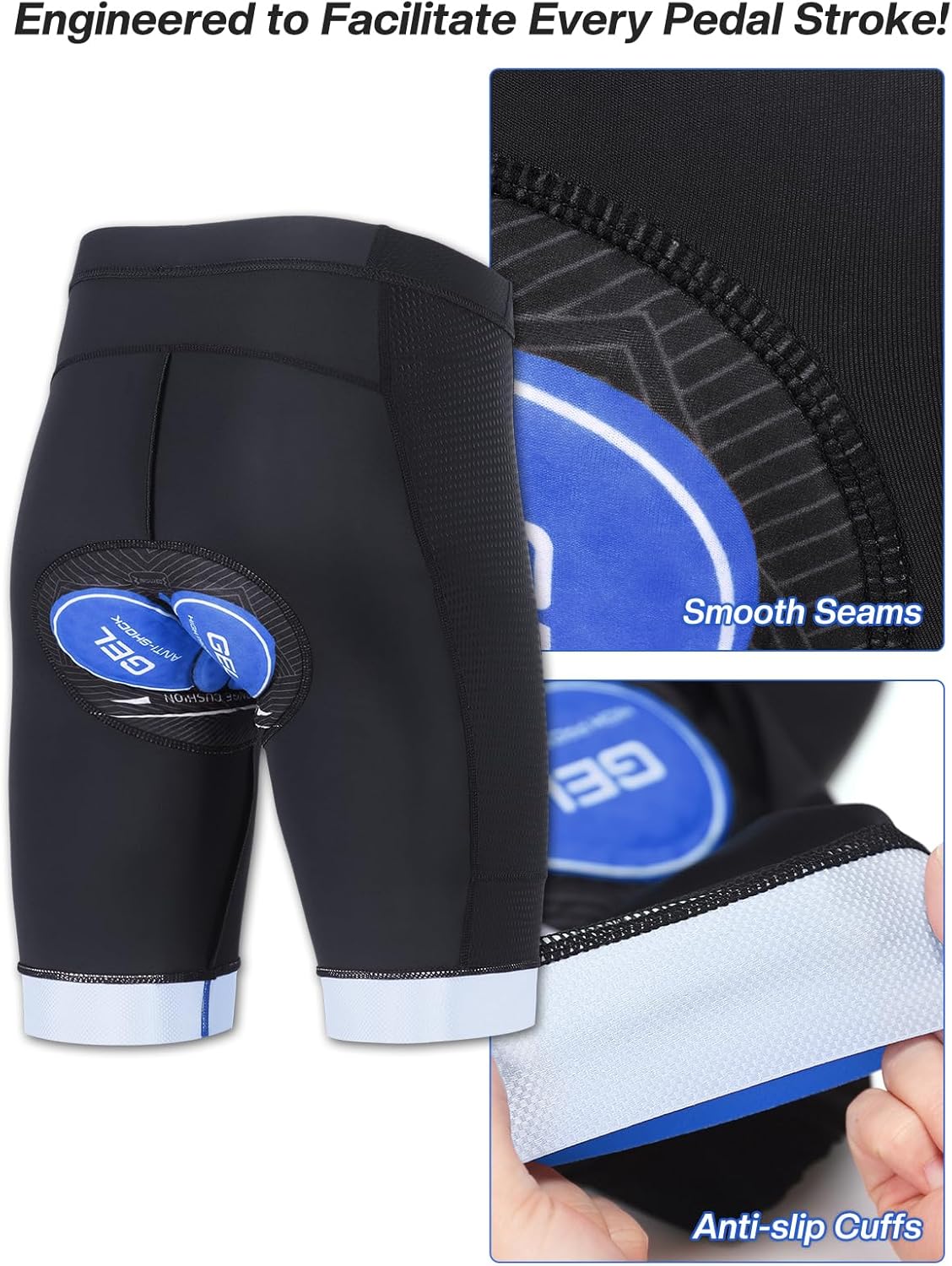 ARSUXEO 4D Padded Bike Shorts for Men Cycling Shorts with Phone Pockets Bicycle Biking Shorts - Image 2