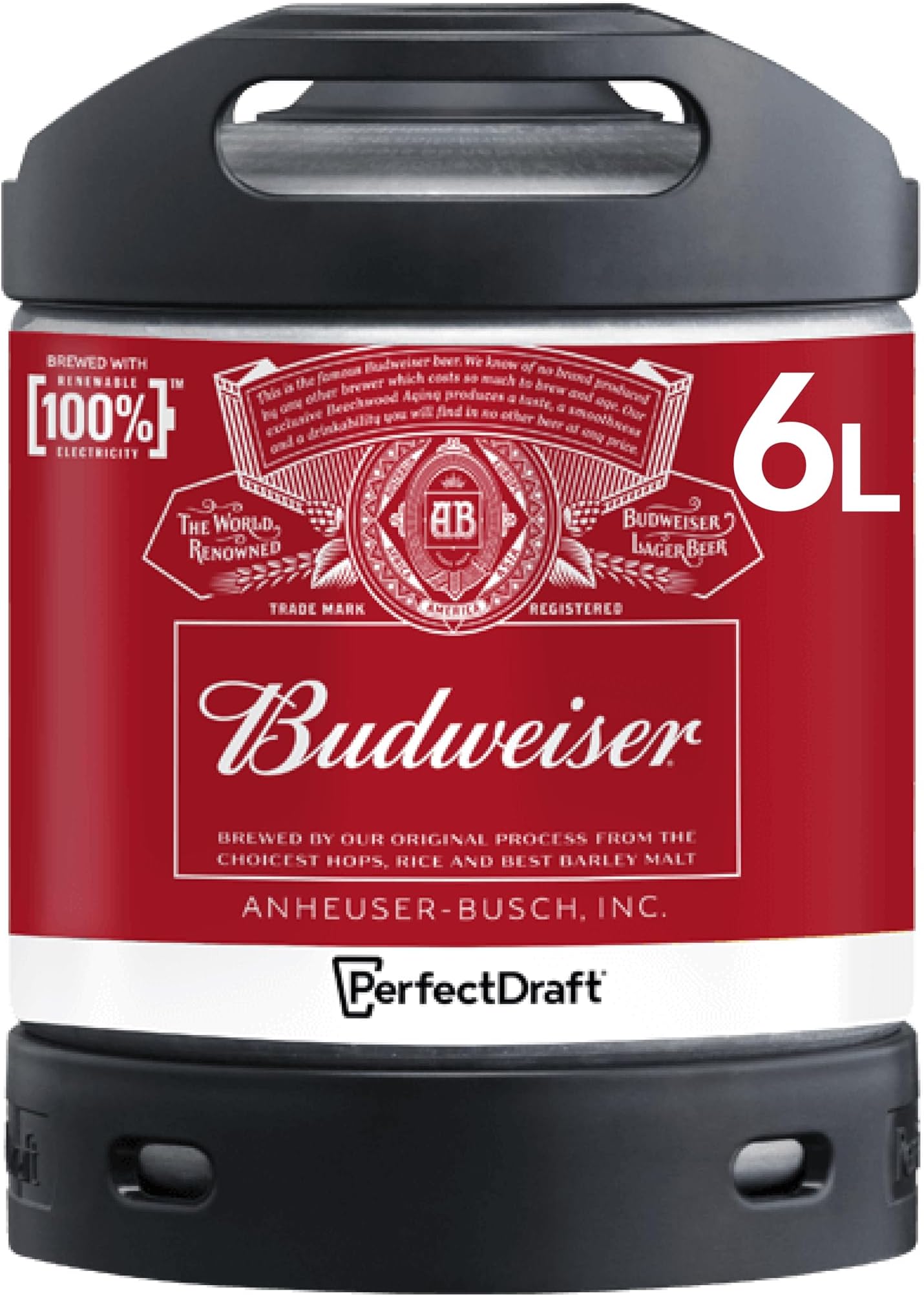 PerfectDraft Budweiser Beer Keg for PerfectDraft Machine, 6L