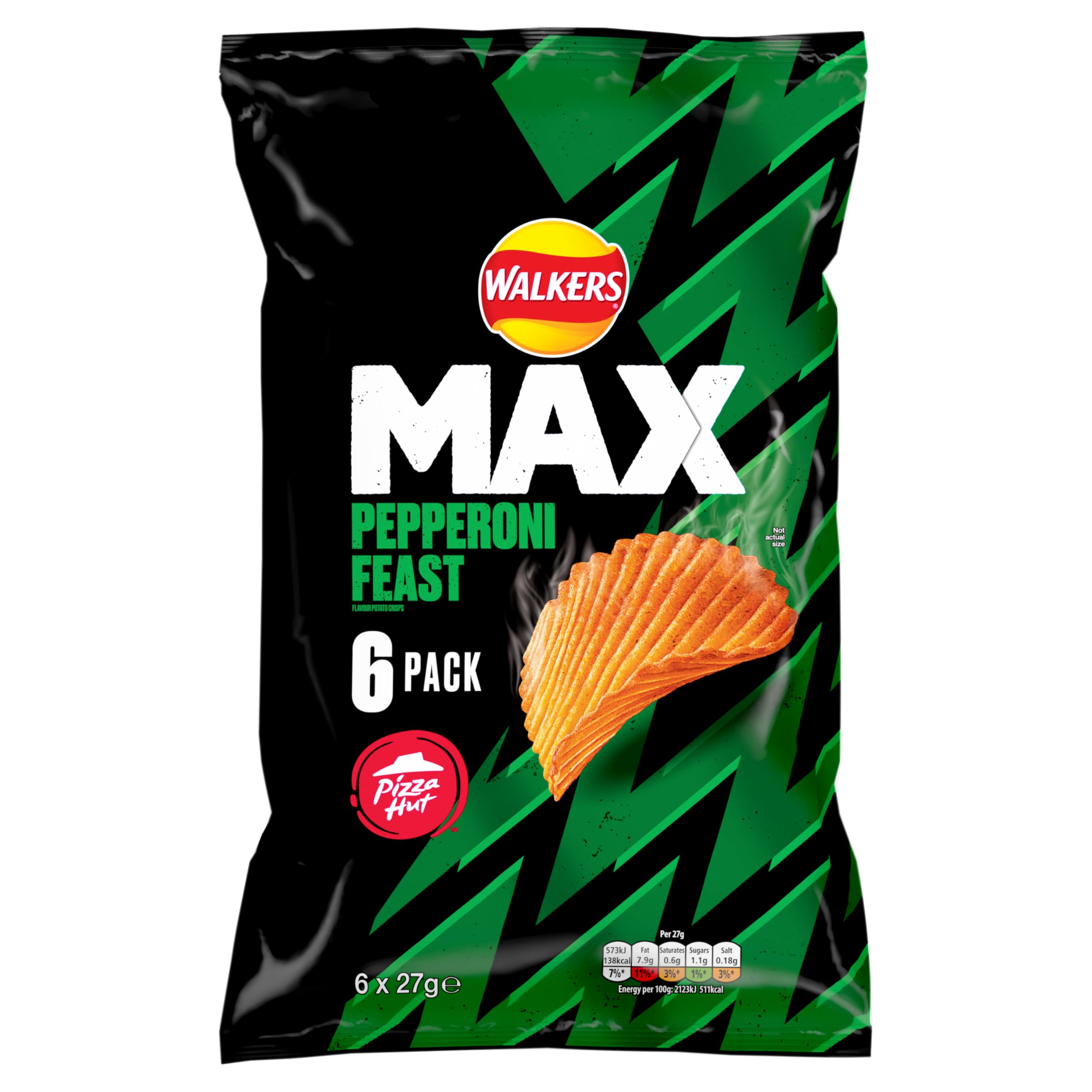 WalkersMax Pizza Hut Pepperoni Feast Multipack Crisps 6x27g