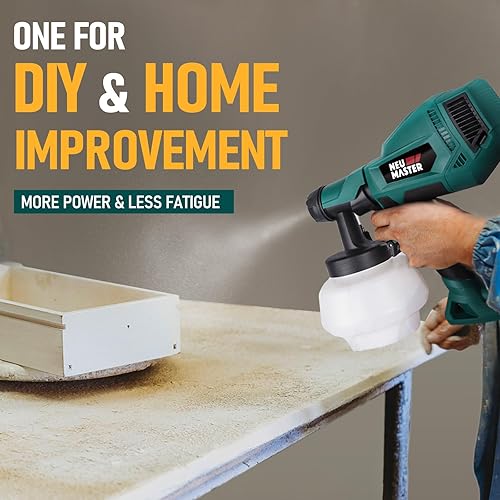 Miniatura 7 de NEU MASTER Pulverizador de pintura, pistola de pintura eléctrica, contenedor de 40.6 fl oz, 4 boquillas/3 patrones, pistola pulverizadora de pintura