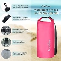 Vista 47 de OMGear - Bolsa seca impermeable y bolsa para teléfono, bolsa flotante de 40L/30L/20L/10L/5L para kayak, navegación, actividades al aire libre