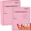 1InTheOffice While You Were Out Message Pad, Message Pads, Pink, 4 14 x 5 12, 50Pad, 12 Pack