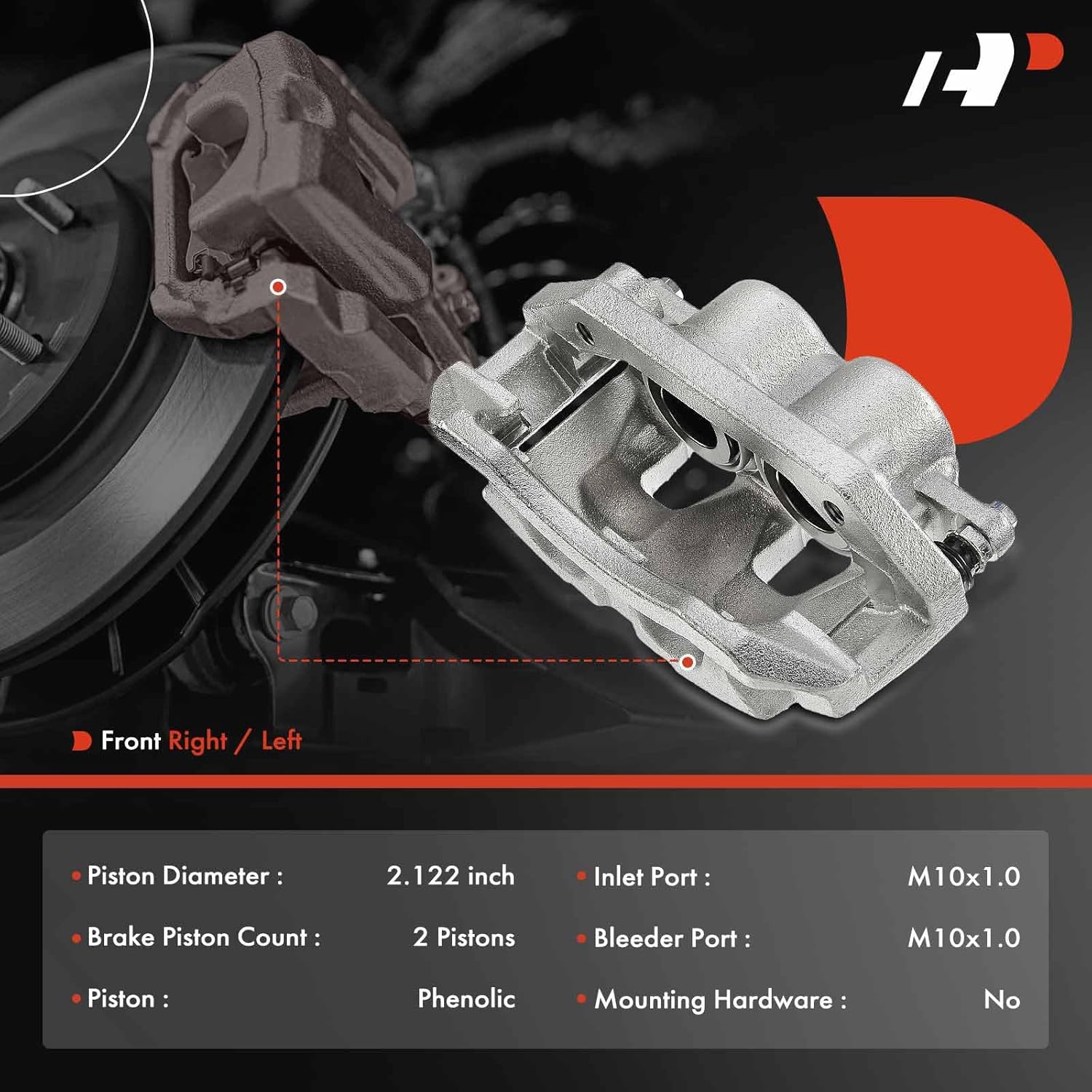 A-Premium Front Disc Brake Caliper Assembly with Bracket Compatible with Dodge, Ram and Chrysler Models - Durango/Aspen 2007-2009, Dakota/Ram 1500 2009-2010, 1500 2011-2018, Dakota, 1500 Classic