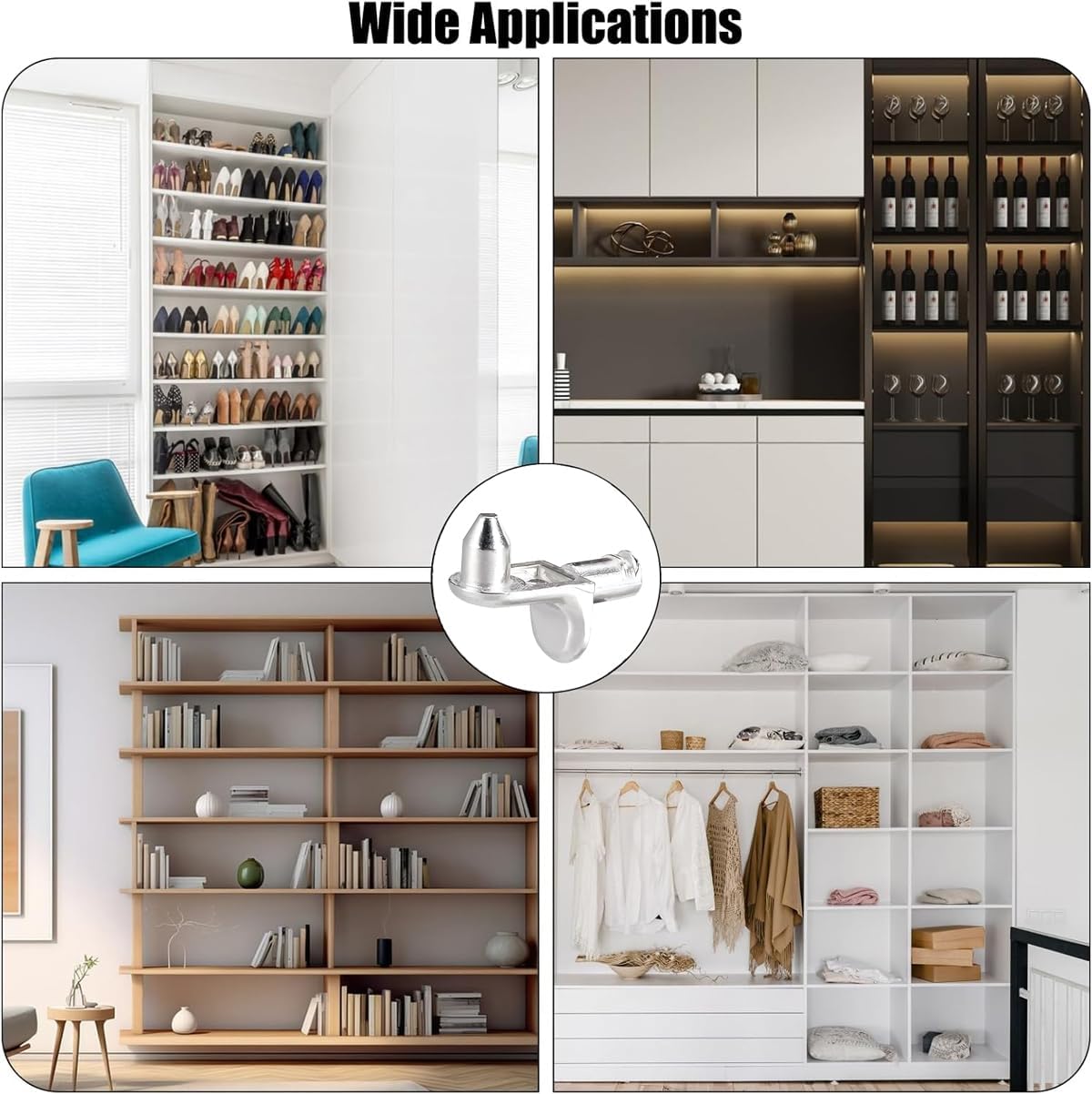 20pcs Shelf Pins Kit Shelf Support Pegs Bracket Shelf Holder Replacement Peg for Cabinet Kitchen Furniture Book Shelves Holder Locking Pins