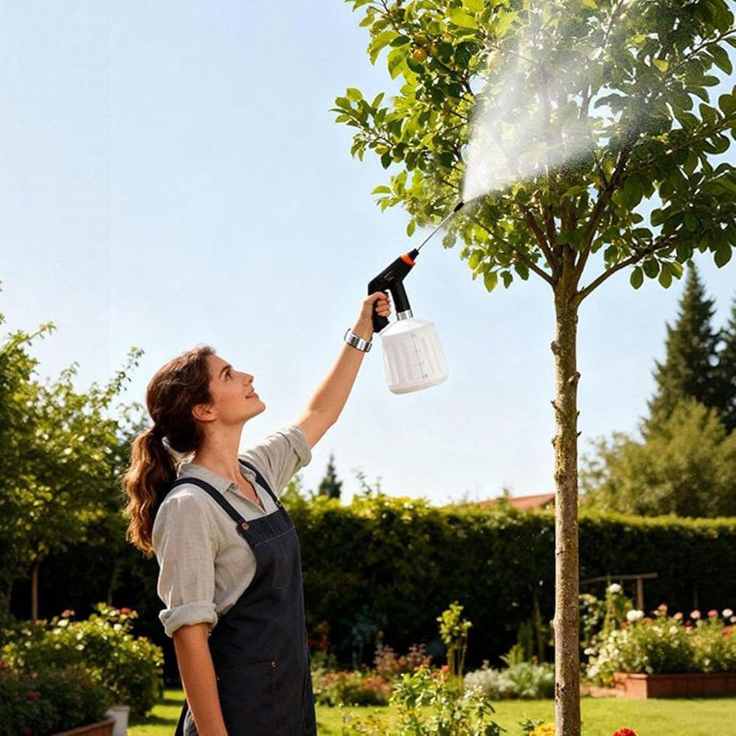 Automatic Sprayer - 2L Rechargeable Electric Mister Watering Can | Portable Battery Powered Sprayer for Fertilizing Cleaning Washing Patio Lawn Garden Indoor Outdoor Yard Plants Flowers Home Gardening