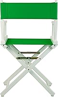 Vista 4 de Casual Home - Silla de director de 18.0 in, marco blanco con lona verde