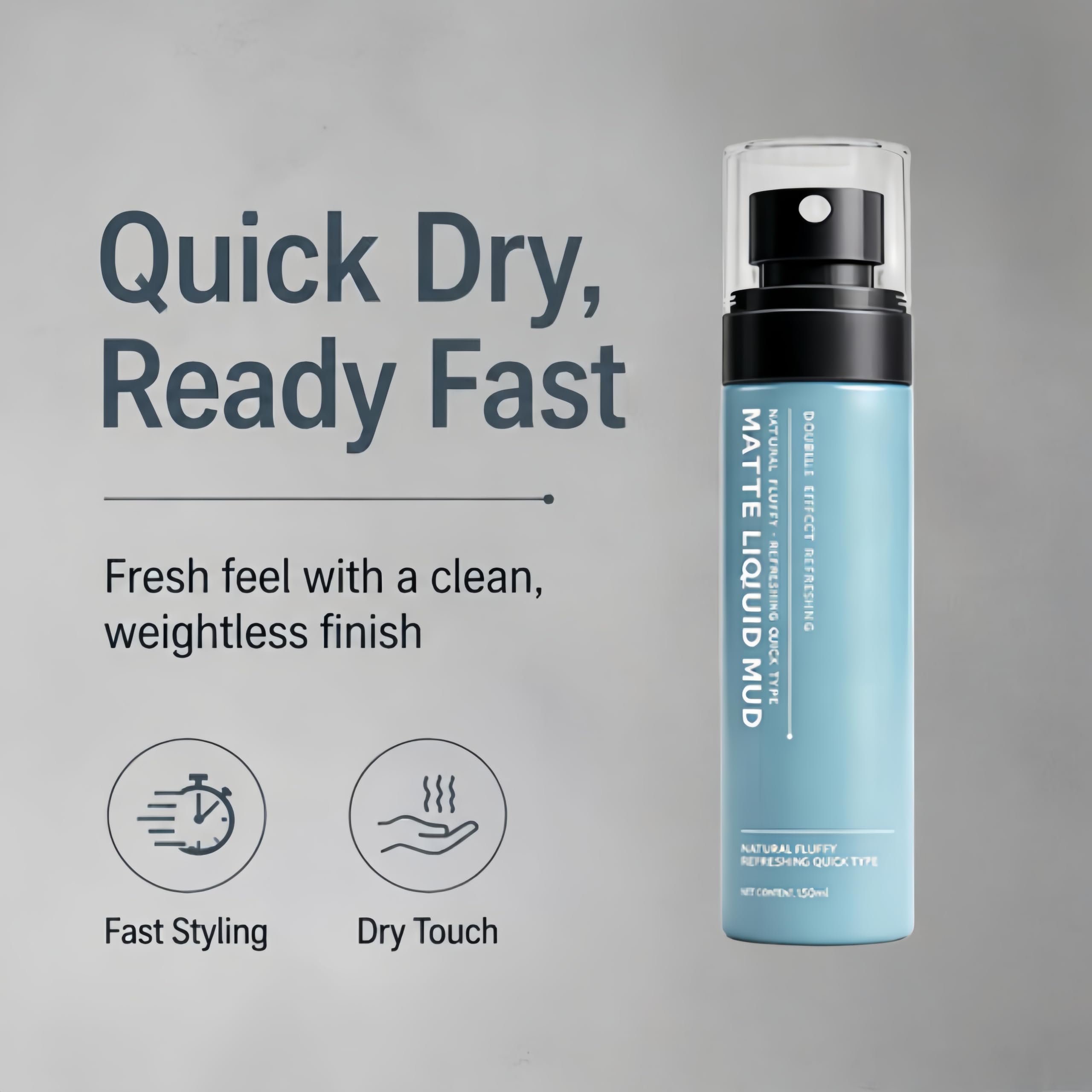 Schnell trocknendes Styling-Mud-Spray mit mattem Finish für Männer (3pcs) | Nicht fettendes Spray mit mattem Finish – für starken Halt und luftiges Volumen beim Haarstyling für Männer