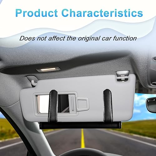Miniatura 5 de Soporte para pañuelos de automóvil, servilletero para visera solar, funda de servilleta de cuero, dispensador de máscaras para automóvil, estuche de