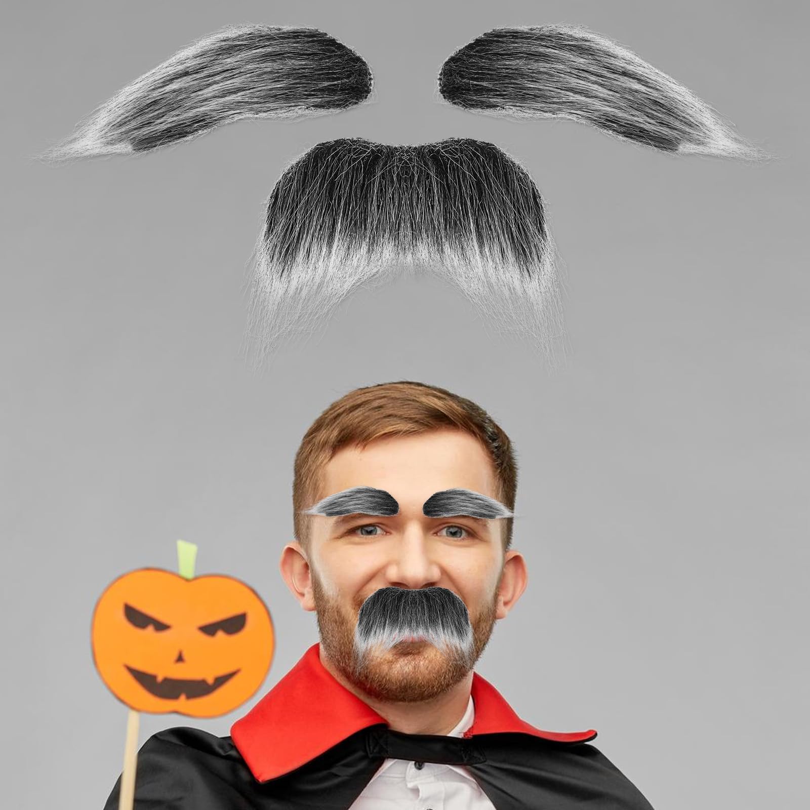 Fake Bart & Augenbrauen Set Gelb - Selbstklebender Schnurrbart &  Augenbrauen Fr Lorax Kostm, Halloween & Cosplay