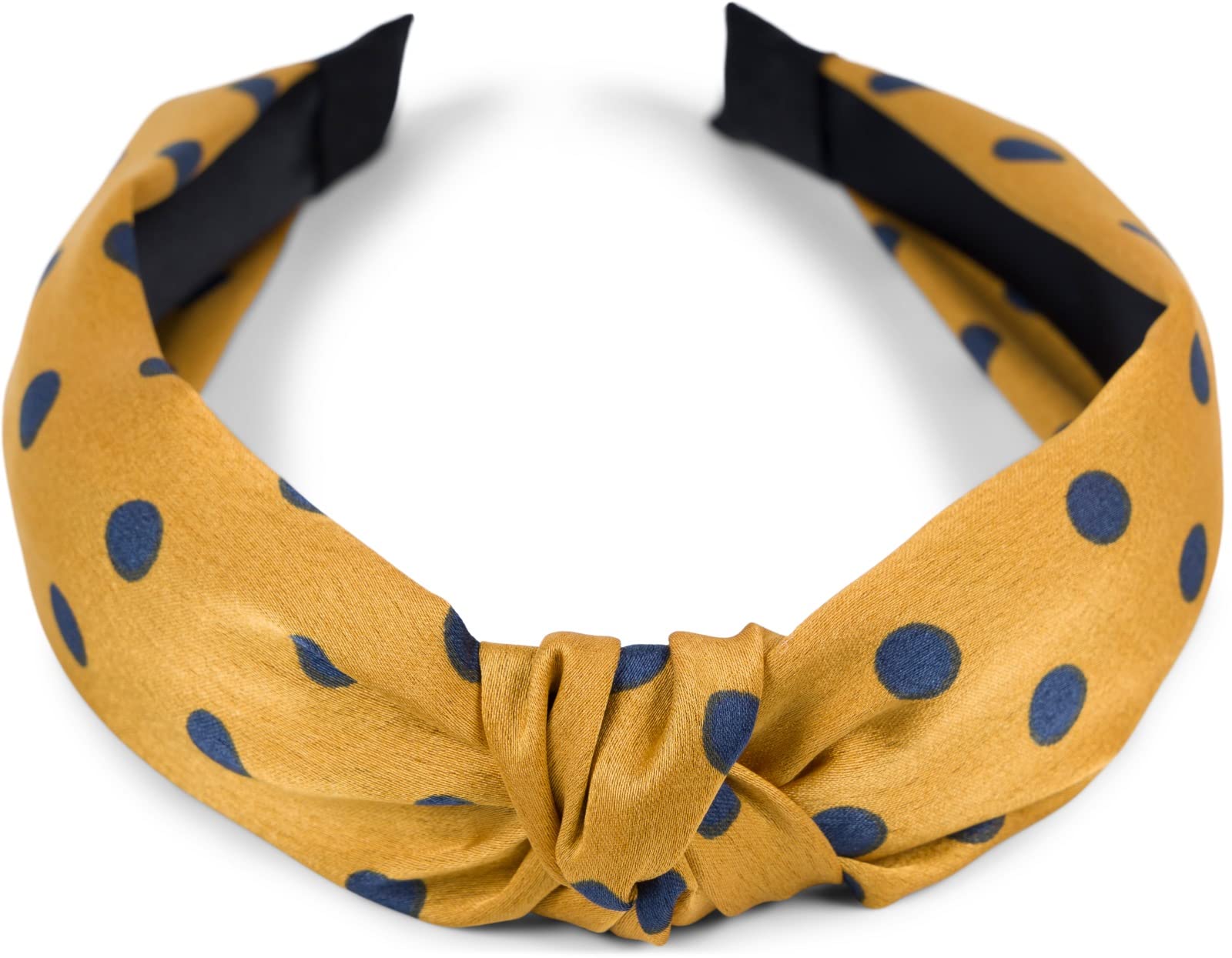 styleBREAKER retro-style hairband with polka dot pattern, hairband, headband, ladies, 04026015, Colour:Curry-Darkblue