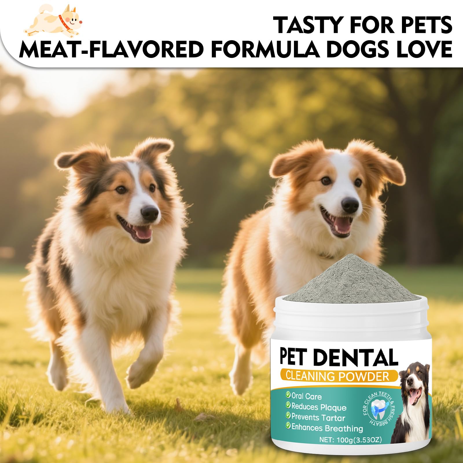 Erigathe Dog Dental Powder, Dog Teeth Cleaning Powder- Natural Breath Freshener for Dogs, Tartar & Plaque Remover, Dental Care for Small, Medium, Large Dogs & Cats (Dog Dental Powder) - image 7