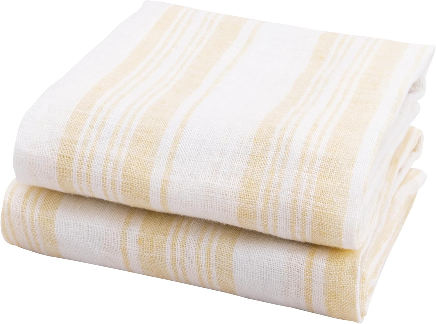 Rust Linen Dish Towels, Linen Kitchen Towels - 100% Pure Linen Hand Towels (18 x 28 inches), Striped Dish Towels, Kitchen Dishtowels, Tea Towels for Washing Dishes, French Striped Towels Set of 2