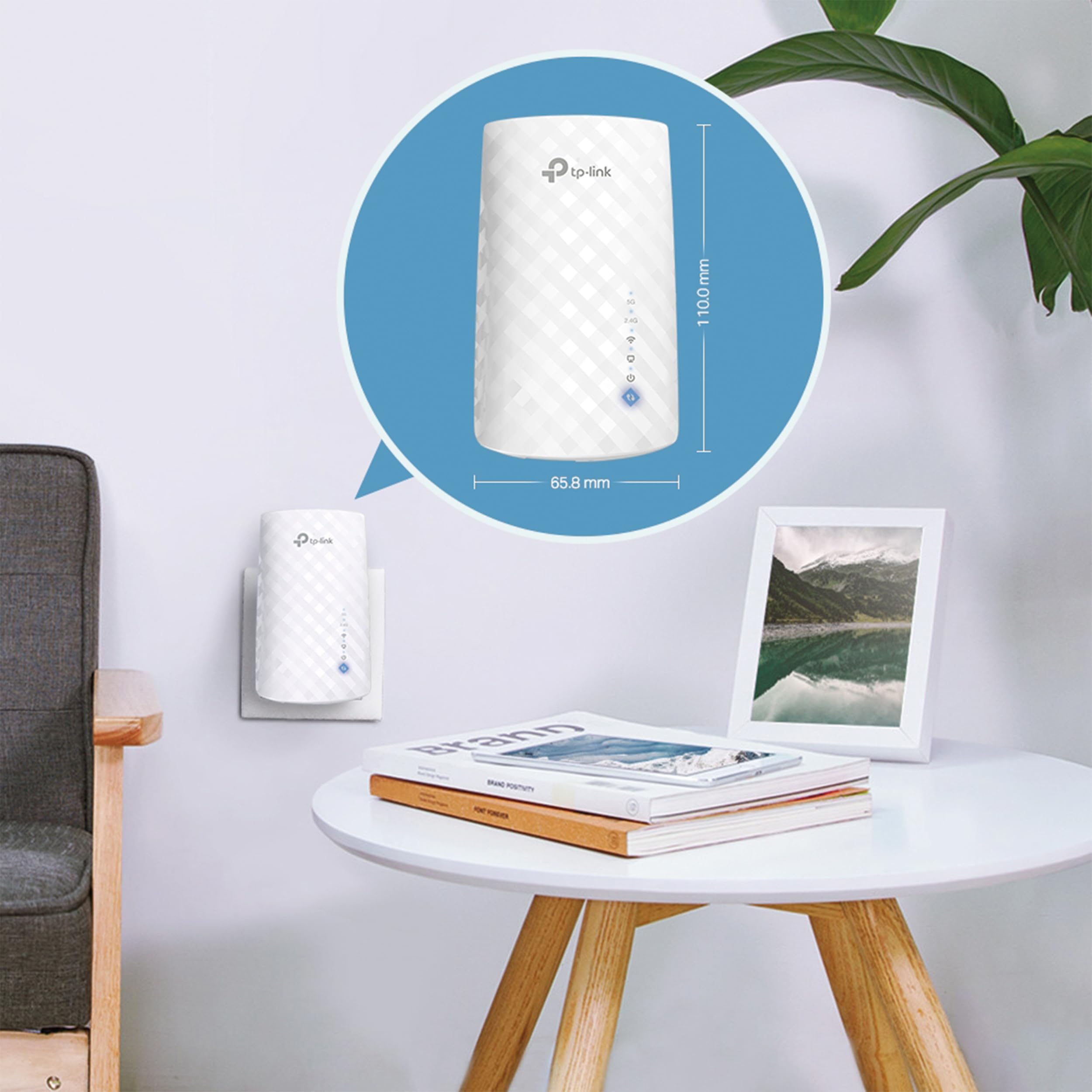 TP-Link RE190 AC750 - Amplificador Señal WiFi, 433Mbps en 5GHz 300Mbps en 2.4GHz con EU Enchufe, WPS, Indicador LED de Señal, Antenas Internas, Blanco — view 7