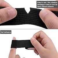 Vista 6 de BQTQ 120 rollos de vendaje autoadhesivo de 1 pulgada x 5 yardas, cinta atlética negra, vendajes elásticos autoadhesivos, cinta para esguinces