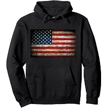 Faded American Flag USA Flag Pullover Hoodie