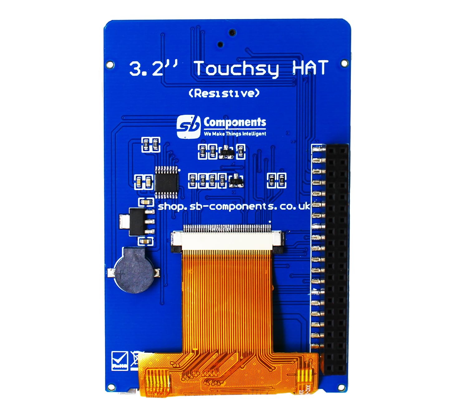 Touchsy HAT para Raspberry Pi, pantalla táctil resistente de 3,2 pulgadas para Raspberry Pi, SBC y microcontroladores con botones programables y joystick SPI interfaz táctil pantalla LCD
