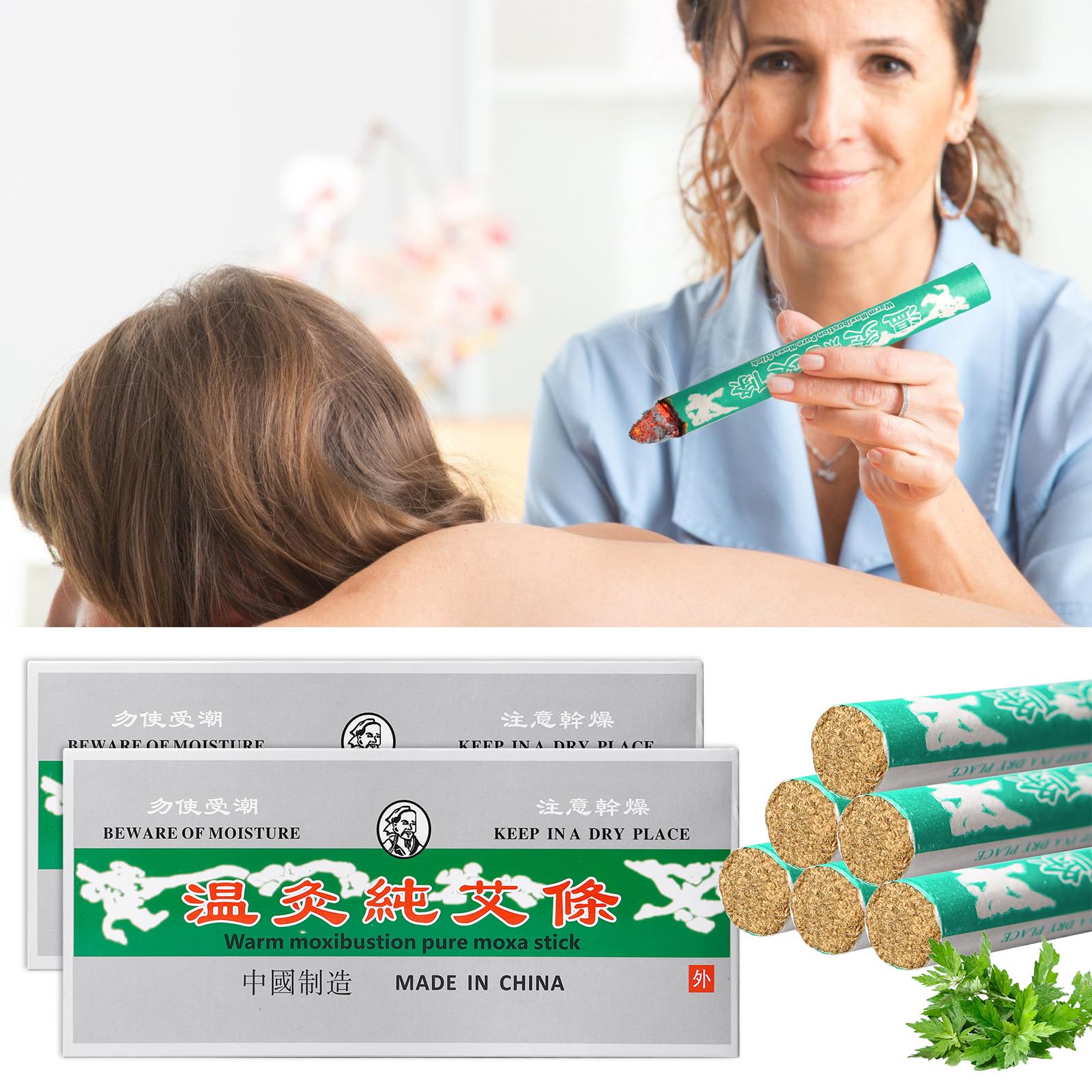 BORDEAG 20 Piezas Moxa Artemisa Puro, Rollos De Moxa Hechos, Rollos De Moxa Hechos, Tira De Rollo De Moxa Adecuada Para Personas Mayores, Mujeres, Niños