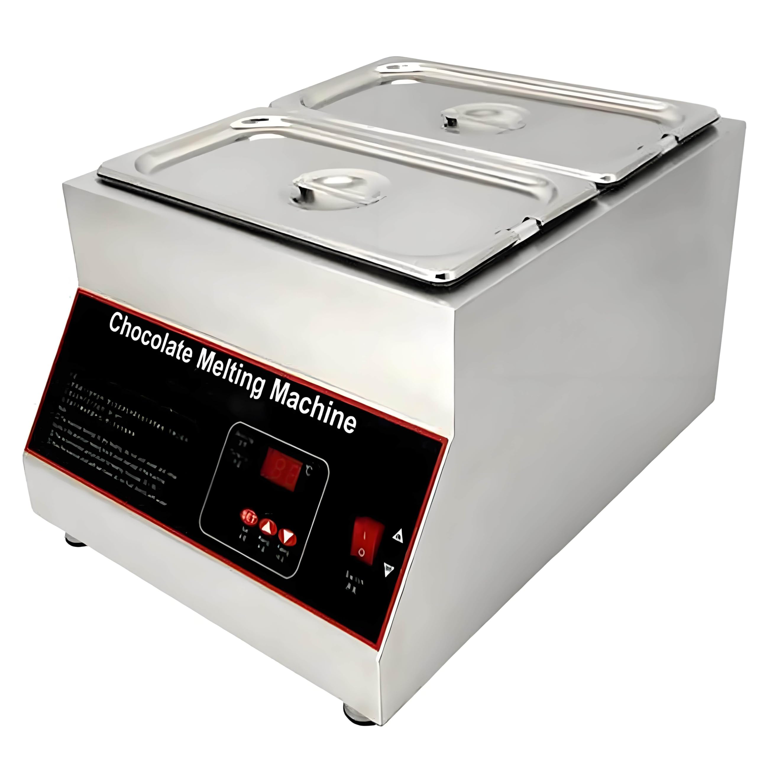 Tempéreuse à Chocolat Professionnelle (500 W, 12 kg), en Acier Inoxydable, pour la Restauration et Les cantines. Température de Fusion 0 à 95 °C 2tank