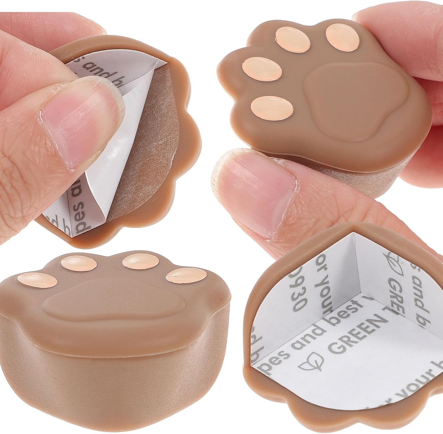 4pcs Proofing Corner Guards Silicone Desk Corner Protectors Furniture Edge Bumpers for Safety Table Protector in Coffee Color