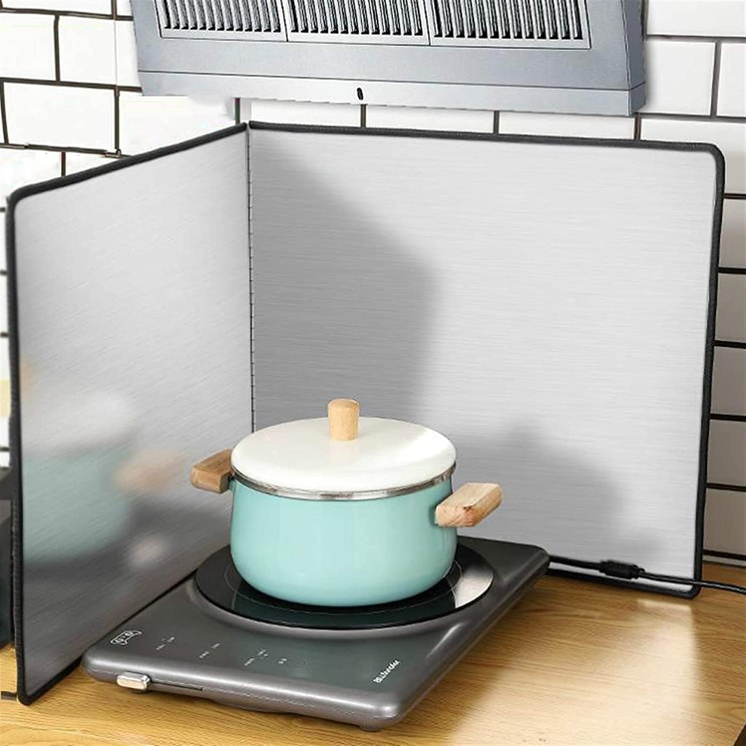 Splatter Screens Kitchen Cooking Frying Pan Oil Splash Screen Cover Gas Stove Splatter Shield Guard Oil Divider Splash Proof Baffle Tool (Size:50 * 50CM)