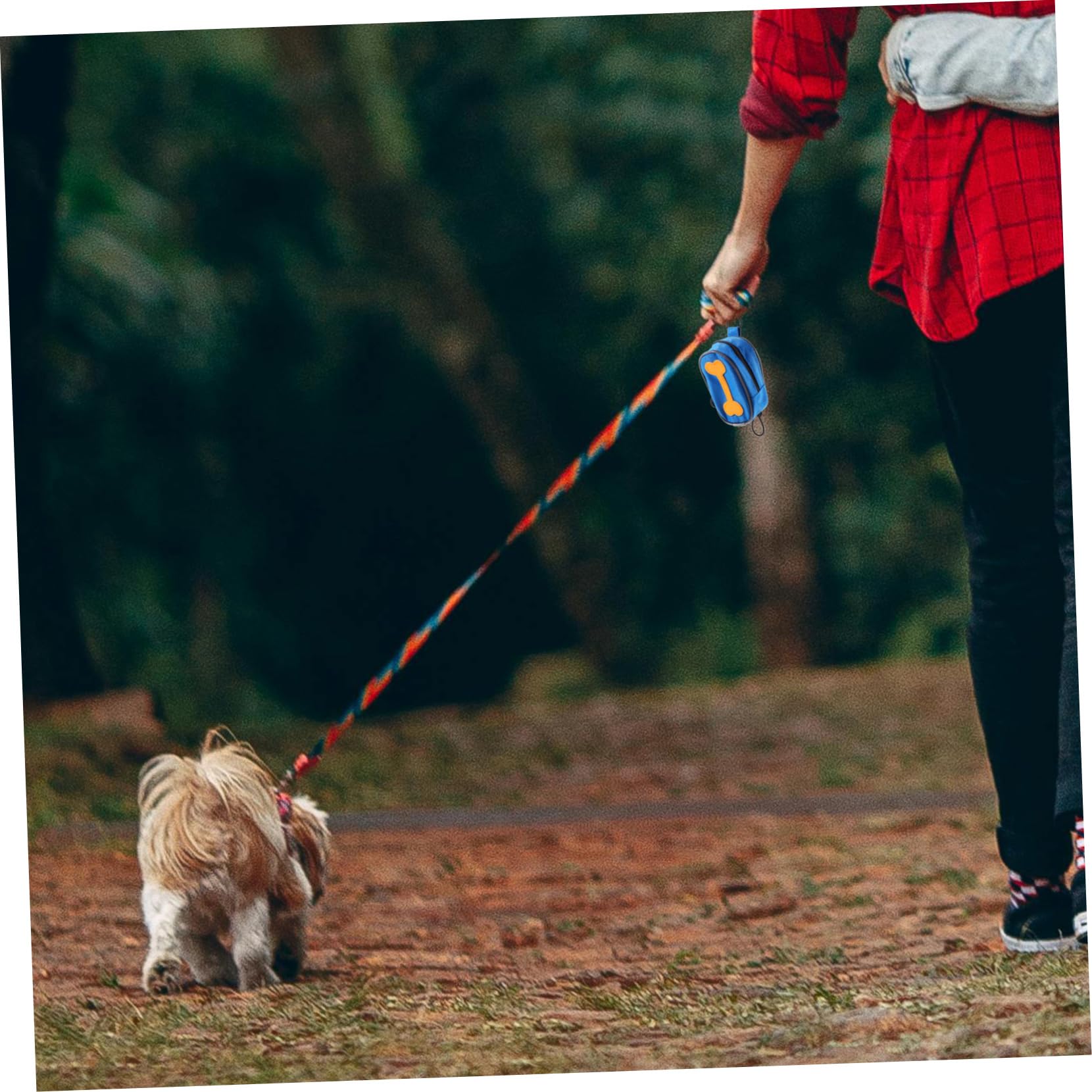 BESPORTBLE Bolsa Dispensadora para Excrementos de Perro con 8 Rollos, de Tela Oxford con Cremallera, para Paseos al Aire Libre
