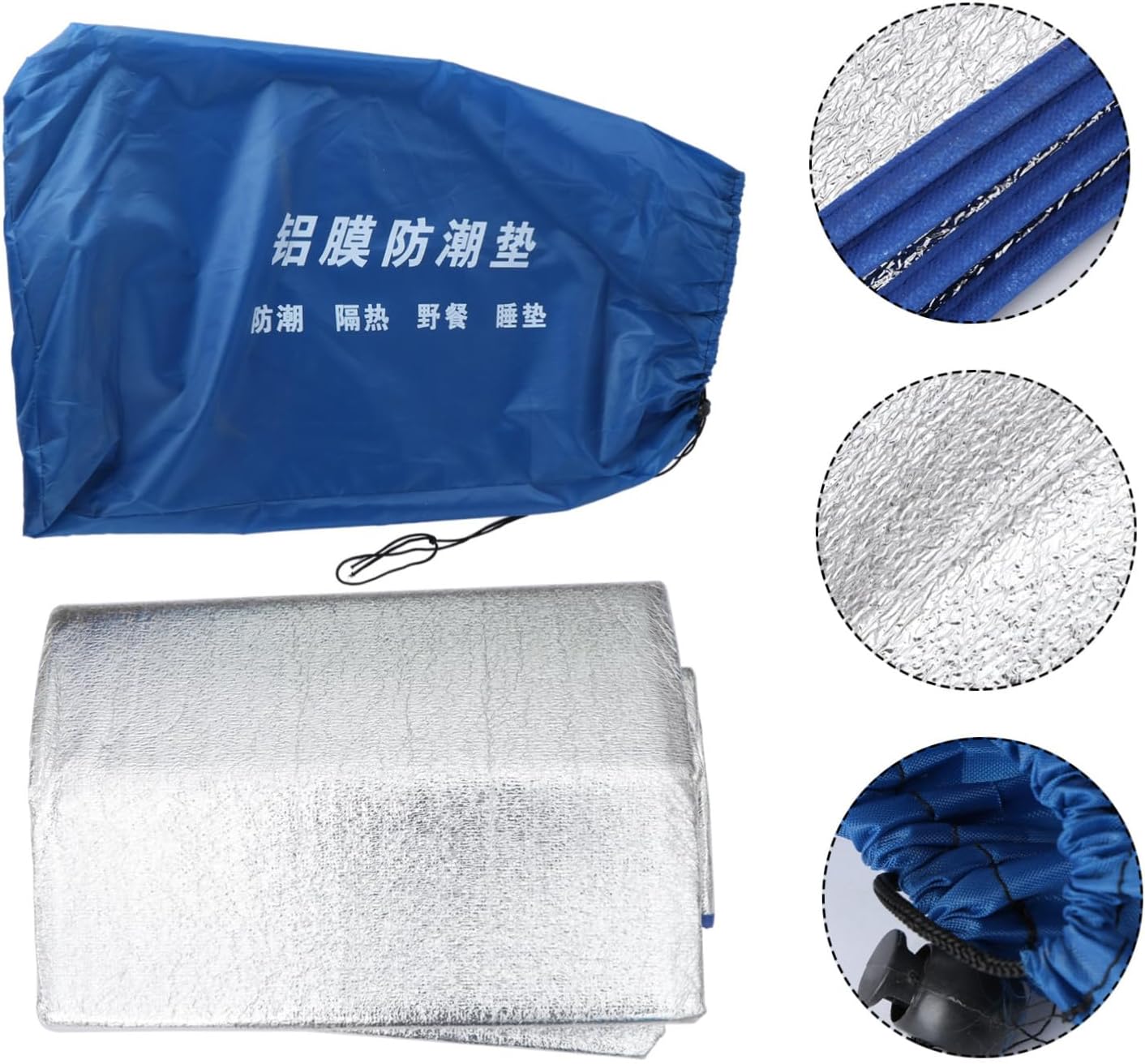 Outdoor Dampproof Camping Mat with Aluminum Film Lightweight Foldable Sleeping Mattress for Hiking Picnic Blanket Cushion Random Edge Color Random Color