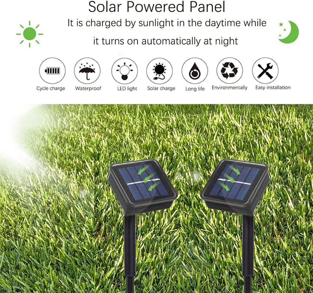 220 LED 2PACK Solar Firefly Bunch Lights, 8 Flashing Modes , Fairy Copper Wire Waterproof String Lights, Decorative Vine Solar Watering Can Lights, Outdoor Garden Christmas Decor Lights (Warm White)