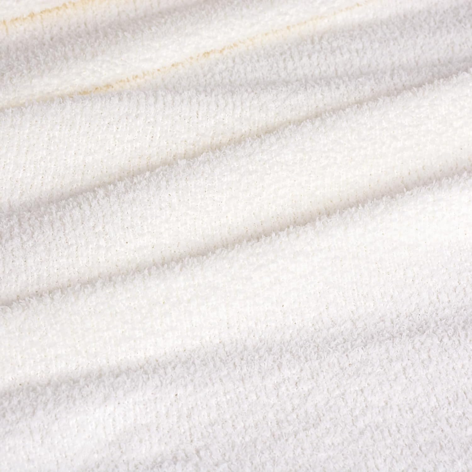 JOOJA Cream White Fuzzy Knitted Blanket, Soft Lightweight Plush Queen Size for Bed, Cozy Nights (90x90) - Image 3