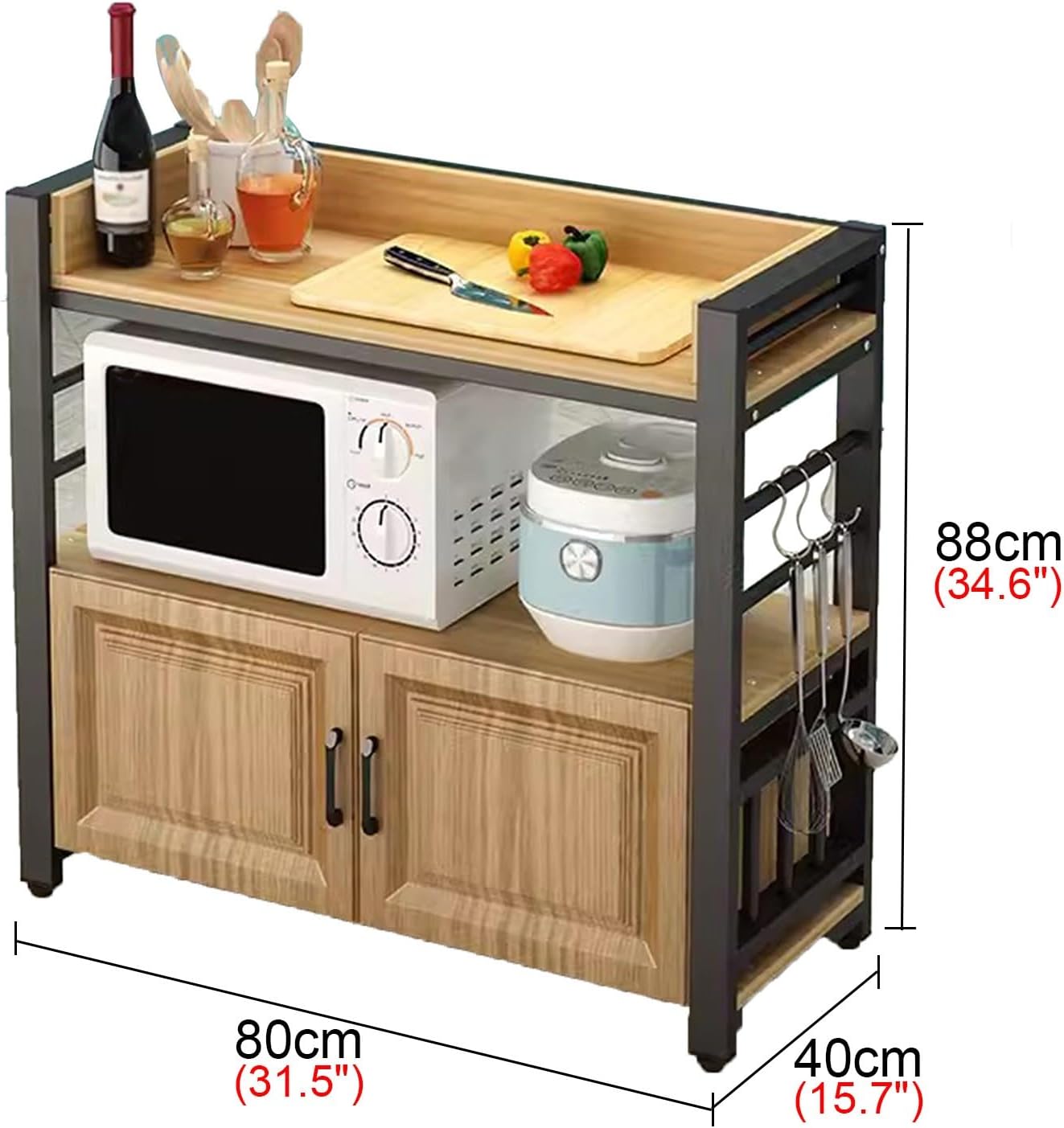 Multifunctional Workbench Multi-Tier Table Commercial Freestanding Preparation Table Kitchen Shelf Raised Baffle Utility Table Chopping Vegetables Kneading (Yellow One Size)