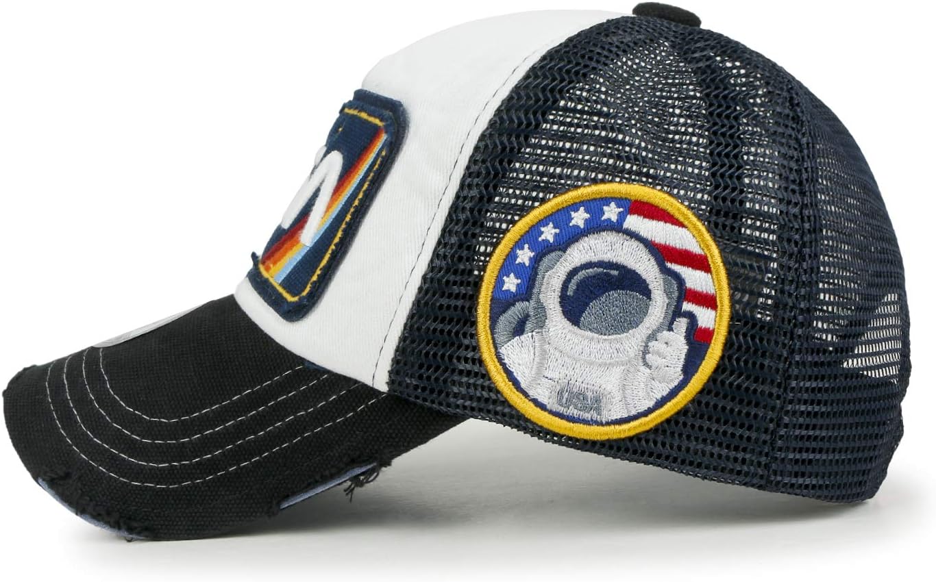 ililily Premium NASA Worm Logo Embroidery Structured Baseball Cap - Image 3