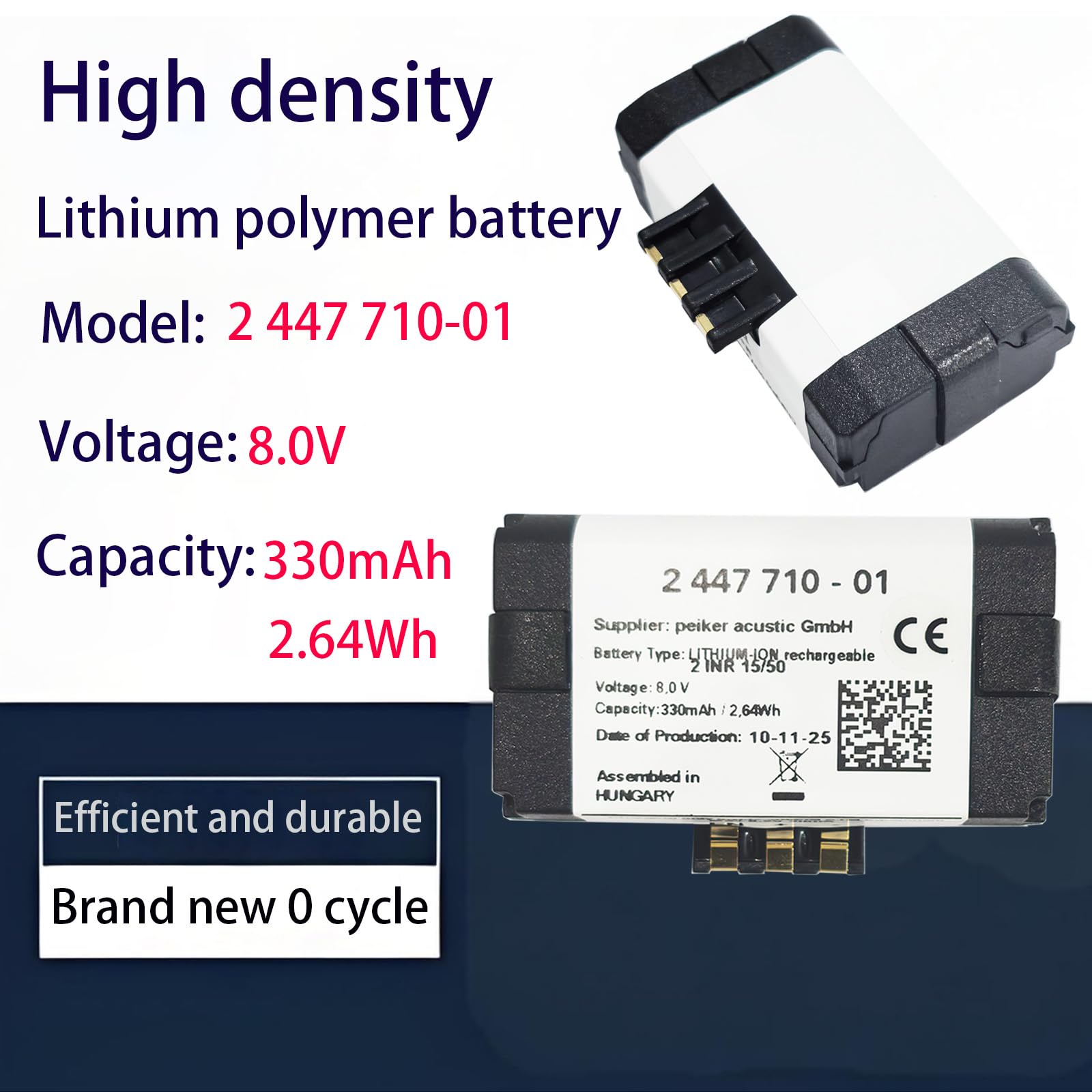 Modello 710 BMW 2 447 710-01, 9 361 678-03 batteria di ricambio compatibile con Telematics Control Unit (330 mAh, 8 V, NiCd) BMW F57, G32, M5 F90, G30, G31, G21, G28, X3 F25, X3 G01, X1 F48