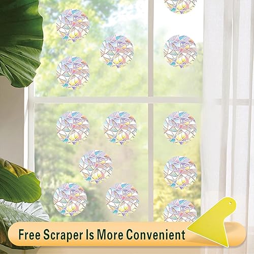 Miniatura 5 de 36 calcomanías anticolisión para ventana, calcomanías de arco iris, para salvar a los pájaros de colisiones de ventanas, vinilo prismático no