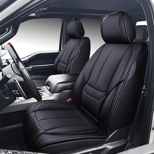 Miniatura 2 de OASIS AUTO Fundas de asiento para Ford F150 F250 F350 2009-2025 de cuero de ajuste personalizado para camión F-150 F-250 F-350 Crew Double Super