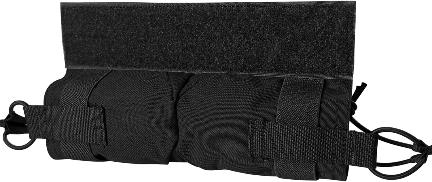 Side Pull Mag Pouch - Lightweight Horizontal 500D Nylon Abrasion Resistance M4 Magzine Pouch Water Repellent Elastic Band Compatible with All Vests