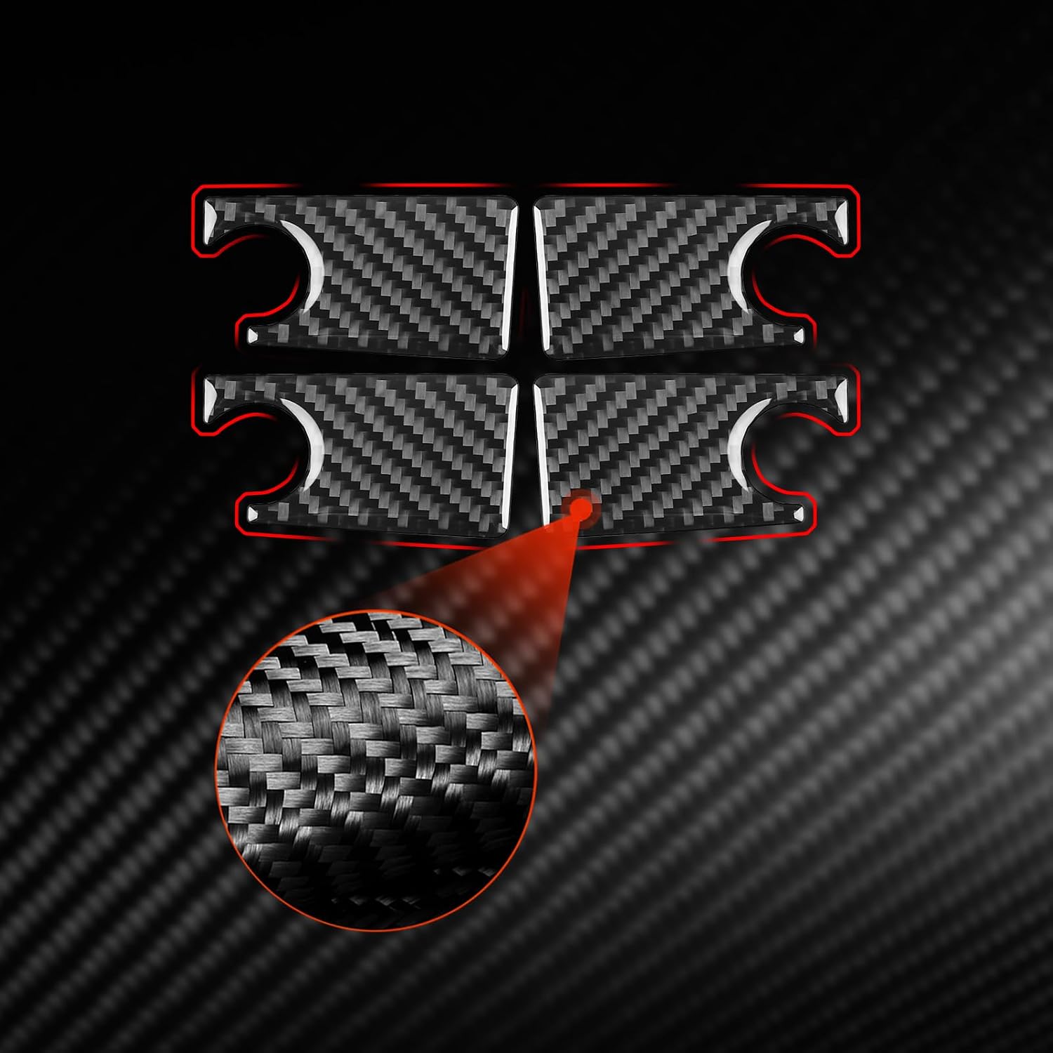 Real Carbon Fiber Compatible with Mercedes-Benz W463 G550 G63 AMG 2014-2018 2015 2016 2017 Accessories Inner Door Handle Bowl Cover Interior Trim Sticker Decal 4PCs